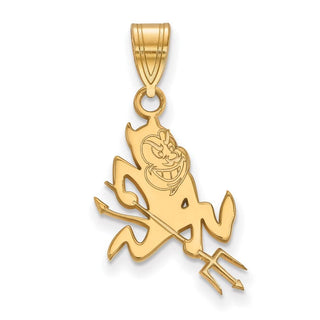 Sterling Silver Gold-plated LogoArt Arizona State University Sun Devil Medium Pendant