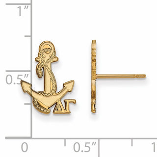 Sterling Silver Gold-plated LogoArt Delta Gamma Sorority Symbol Extra Small Post Earrings