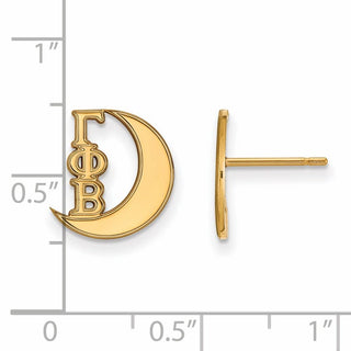Sterling Silver Gold-plated LogoArt Gamma Phi Beta Sorority Symbol Extra Small Post Earrings