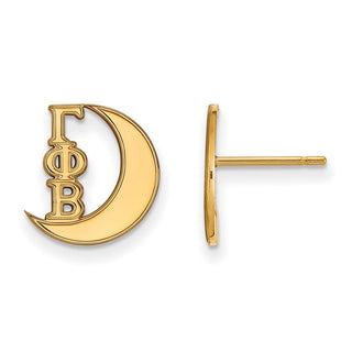 Sterling Silver Gold-plated LogoArt Gamma Phi Beta Sorority Symbol Extra Small Post Earrings