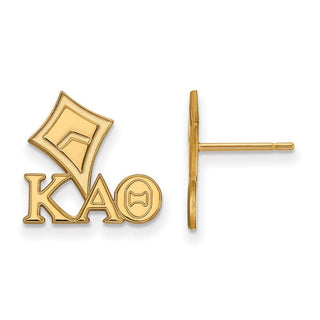 Sterling Silver Gold-plated LogoArt Kappa Alpha Theta Sorority Symbol Extra Small Post Earrings