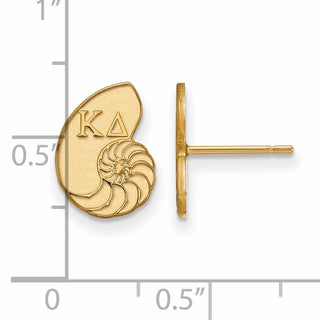 Sterling Silver Gold-plated LogoArt Kappa Delta Sorority Symbol Extra Small Post Earrings