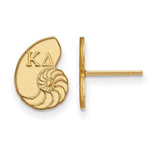 Sterling Silver Gold-plated LogoArt Kappa Delta Sorority Symbol Extra Small Post Earrings