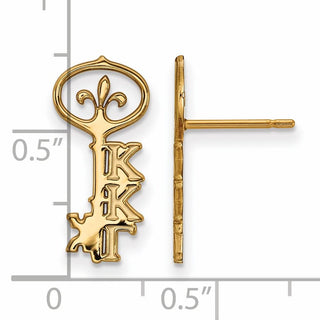 Sterling Silver Gold-plated LogoArt Kappa Kappa Gamma Sorority Symbol Extra Small Post Earrings