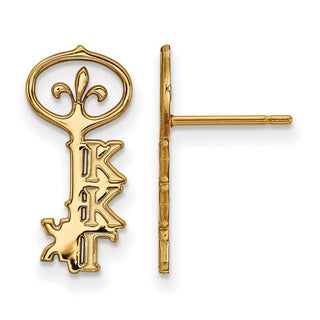 Sterling Silver Gold-plated LogoArt Kappa Kappa Gamma Sorority Symbol Extra Small Post Earrings