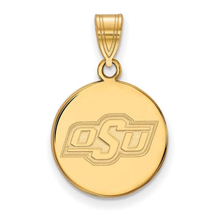 14k Gold LogoArt Oklahoma State University O-S-U Medium Disc Pendant
