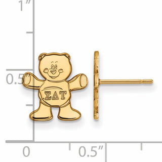 Sterling Silver Gold-plated LogoArt Sigma Delta Tau Sorority Symbol Extra Small Post Earrings