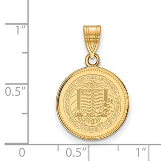 Sterling Silver Gold-plated LogoArt University of California Berkeley Medium Crest Pendant