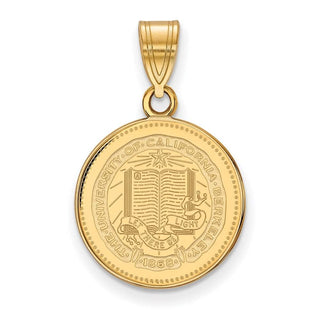 Sterling Silver Gold-plated LogoArt University of California Berkeley Medium Crest Pendant