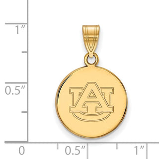 10k Gold LogoArt Auburn University Medium Disc Pendant