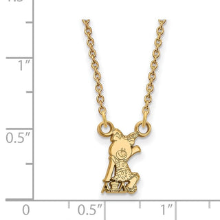 Sterling Silver Gold-plated LogoArt Alpha Xi Delta Sorority Symbol Extra Small Pendant 18 inch Necklace