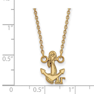 Sterling Silver Gold-plated LogoArt Delta Gamma Sorority Symbol Extra Small Pendant 18 inch Necklace