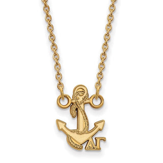 Sterling Silver Gold-plated LogoArt Delta Gamma Sorority Symbol Extra Small Pendant 18 inch Necklace