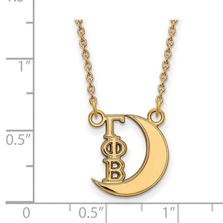 Sterling Silver Gold-plated LogoArt Gamma Phi Beta Sorority Symbol Extra Small Pendant 18 inch Necklace