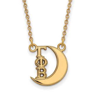 Sterling Silver Gold-plated LogoArt Gamma Phi Beta Sorority Symbol Extra Small Pendant 18 inch Necklace