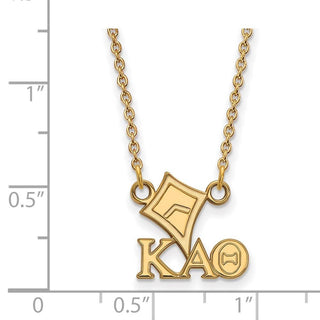 Sterling Silver Gold-plated LogoArt Kappa Alpha Theta Sorority Symbol Extra Small Pendant 18 inch Necklace