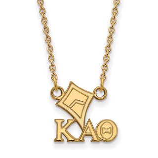 Sterling Silver Gold-plated LogoArt Kappa Alpha Theta Sorority Symbol Extra Small Pendant 18 inch Necklace