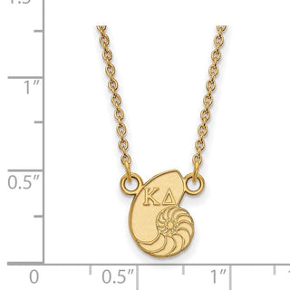 Sterling Silver Gold-plated LogoArt Kappa Delta Sorority Symbol Extra Small Pendant 18 inch Necklace