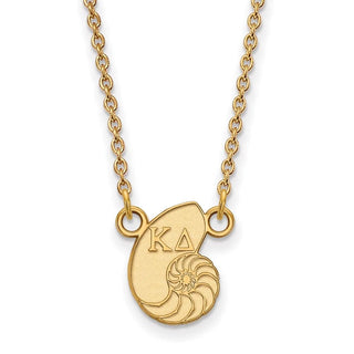 Sterling Silver Gold-plated LogoArt Kappa Delta Sorority Symbol Extra Small Pendant 18 inch Necklace