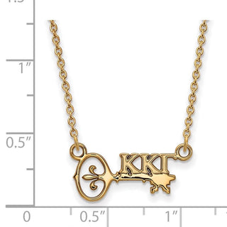 Sterling Silver Gold-plated LogoArt Kappa Kappa Gamma Sorority Symbol Extra Small Pendant 18 inch Necklace