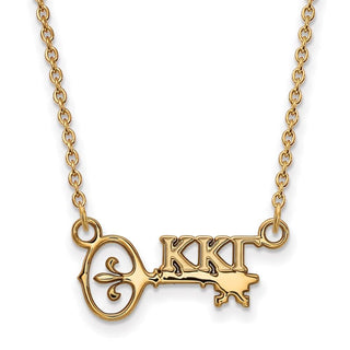 Sterling Silver Gold-plated LogoArt Kappa Kappa Gamma Sorority Symbol Extra Small Pendant 18 inch Necklace