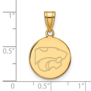 14k Gold LogoArt Kansas State University Wildcat Medium Disc Pendant