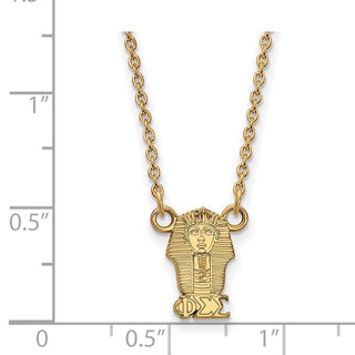Sterling Silver Gold-plated LogoArt Phi Sigma Sigma Sorority Symbol Extra Small Pendant 18 inch Necklace