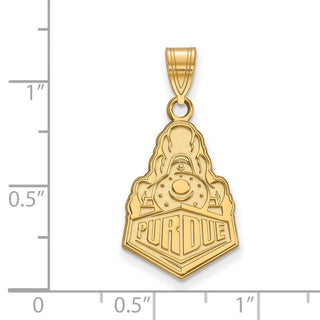 Sterling Silver Gold-plated LogoArt Purdue University Boilermakers Train Logo Large Pendant