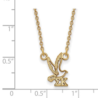 Sterling Silver Gold-plated LogoArt Sigma Kappa Sorority Symbol Extra Small Pendant 18 inch Necklace