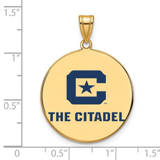 Sterling Silver w/Gold-plating LogoArt The Citadel XL Enamel Pendant