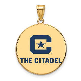 Sterling Silver w/Gold-plating LogoArt The Citadel XL Enamel Pendant