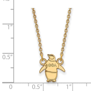 Sterling Silver Gold-plated LogoArt Theta Phi Alpha Sorority Symbol Extra Small Pendant 18 inch Necklace