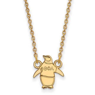 Sterling Silver Gold-plated LogoArt Theta Phi Alpha Sorority Symbol Extra Small Pendant 18 inch Necklace