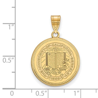 Sterling Silver Gold-plated LogoArt University of California Berkeley Large Crest Pendant