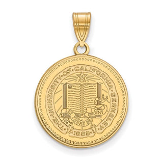 Sterling Silver Gold-plated LogoArt University of California Berkeley Large Crest Pendant