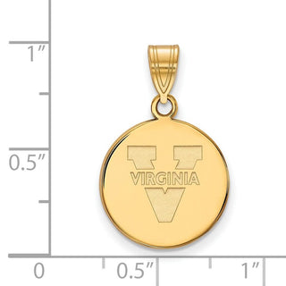 10k Gold LogoArt University of Virginia Medium Disc Pendant