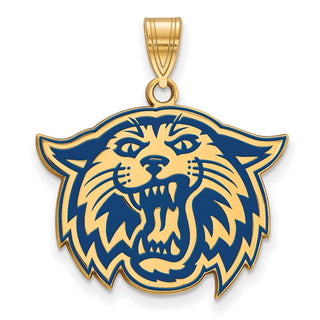 Sterling Silver Gold-plated LogoArt Villanova University Wildcat Large Enameled Pendant