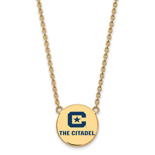 Sterling Silver w/Gold-plating LogoArt The Citadel Large Enamel Pendant w/Necklace