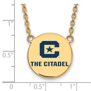 Sterling Silver w/Gold-plating LogoArt The Citadel Large Enamel Pendant w/Necklace