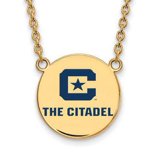 Sterling Silver w/Gold-plating LogoArt The Citadel Large Enamel Pendant w/Necklace