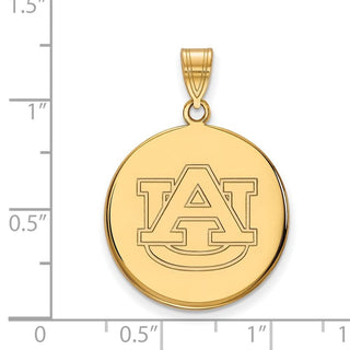 14k Gold LogoArt Auburn University Large Disc Pendant