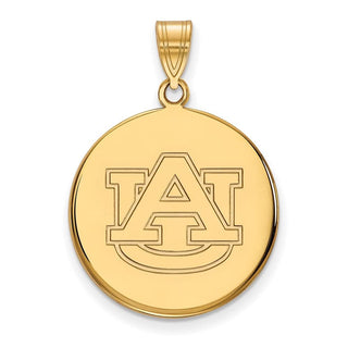 14k Gold LogoArt Auburn University Large Disc Pendant