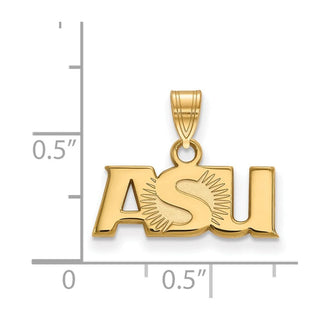 10k Gold LogoArt Arizona State University A-S-U Small Pendant