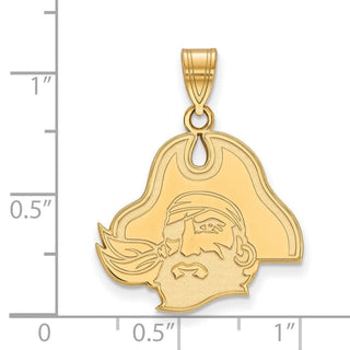 14k Gold LogoArt East Carolina University Pirate Large Pendant 4Y042ECU