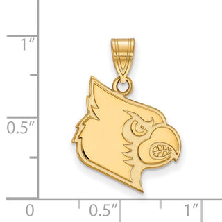 10k Gold LogoArt University of Louisville Cardinal Large Pendant