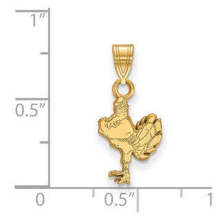 Sterling Silver Gold-plated LogoArt Virginia Tech HokieBird Small Pendant