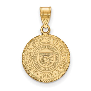 Sterling Silver Gold-plated LogoArt Arizona State University Medium Crest Pendant