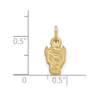 10k Gold LogoArt North Carolina State University Wolf Extra Small Pendant