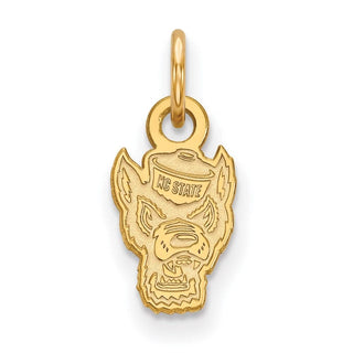 14k Gold LogoArt North Carolina State University Wolf Extra Small Pendant