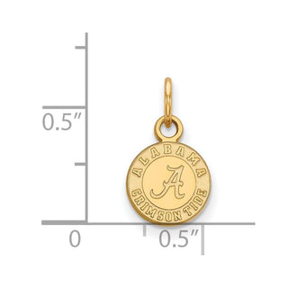 14k Gold LogoArt University of Alabama Crimson Tide Extra Small Disc Pendant